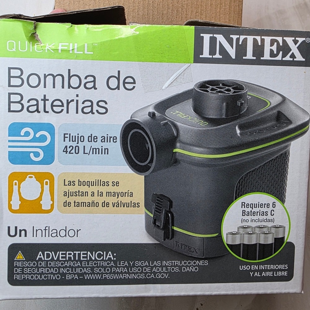 Intex Quick-Fill‎ Battery Air Pump AP638 Portable Electric Inflator 420L/min F2